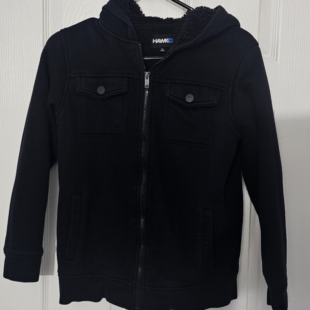 Boys Medium Tony Hawk hooded fleece jacket.